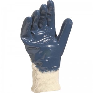 Rękawice bawełniane powlekane niebieskim nitrylem